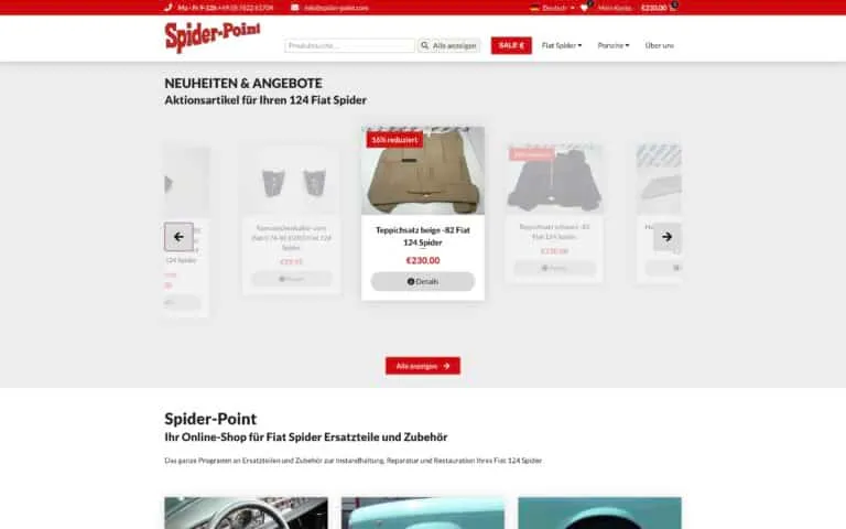 Screenshot der Website Spider-Point